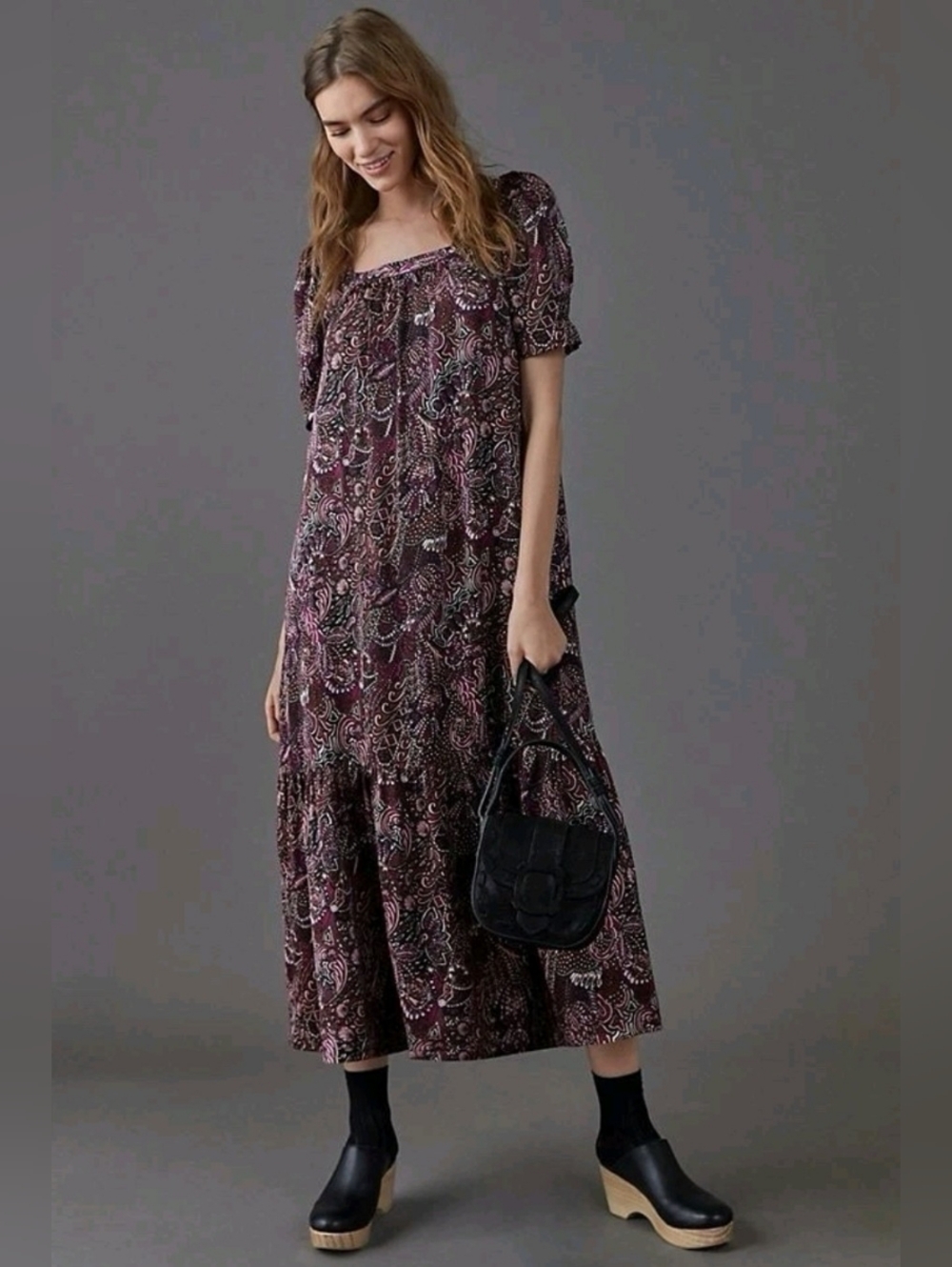 Anthropologie MAEVE Lisabetta Paisley Floral Print Maxi Dress Size Medium